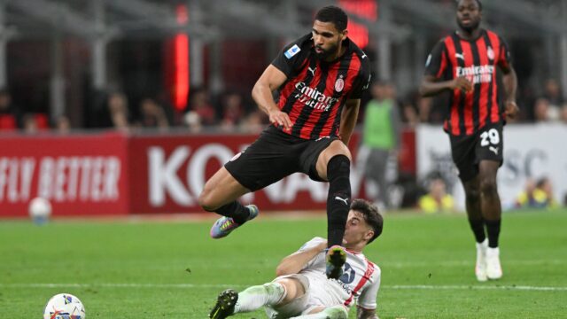 Ruben loftus cheek alessandro bianco serie a 2024 25 milan monza 2 0 milan new shirt 2025 26 contrasto serie a 2024 25 milan monza 2 0 milan maglia nuova 2025 26jpg