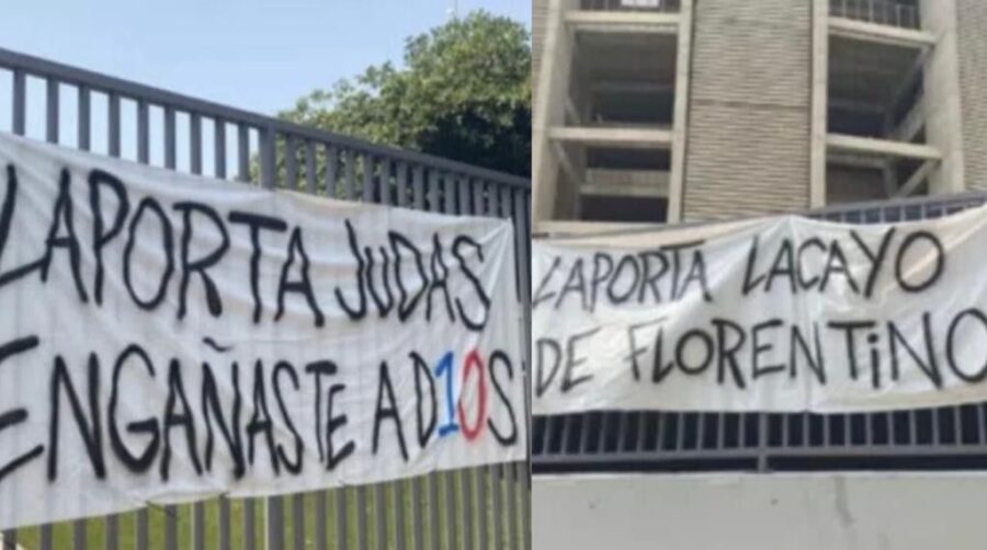 Striscioni contro laporta