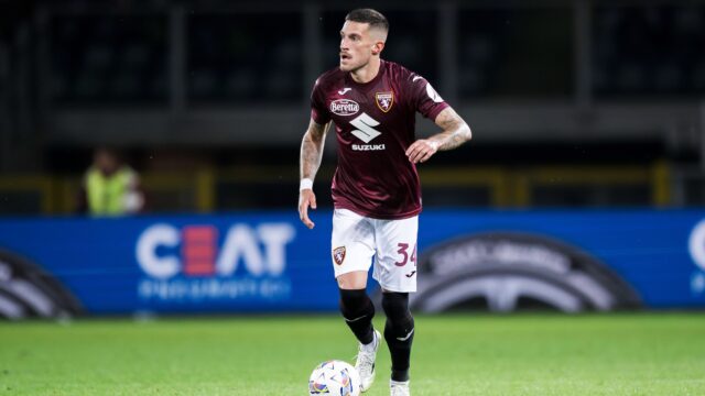Torino fc v as roma serie a cristiano biraghi of torino fc in action during the serie a football match between torino fc and as roma turin italy copyright xnicoloxcampoxjpg