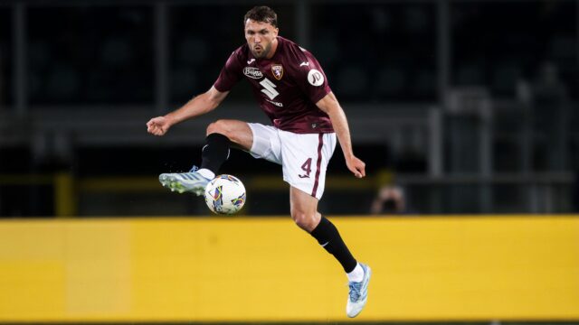 Torino fc v as roma serie a sebastian walukiewicz of torino fc in action during the serie a football match between torino fc and as roma turin italy copyright xnicoloxcampoxjpg