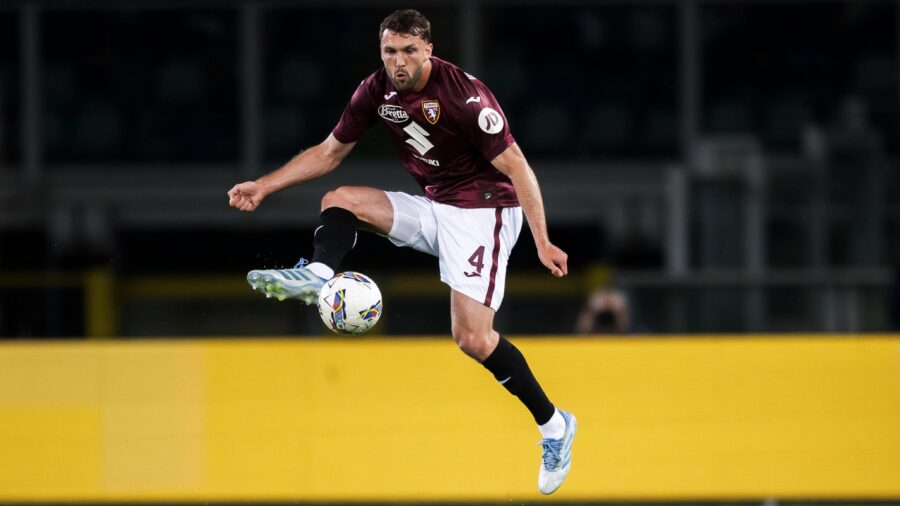 Torino fc v as roma serie a sebastian walukiewicz of torino fc in action during the serie a football match between torino fc and as roma turin italy copyright xnicoloxcampoxjpg