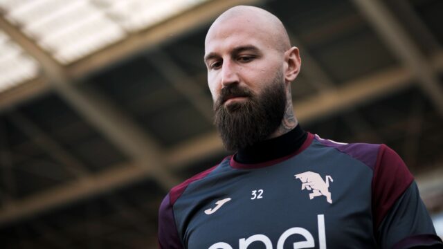 Torino fc v as roma serie a vanja milinkovic savic of torino fc looks on prior to the serie a football match between torino fc and as roma turin italy copyright xnicoloxcampoxjpg