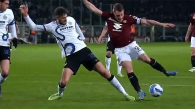 Torino inter fallo di ranocchia su belotti non sanzionato
