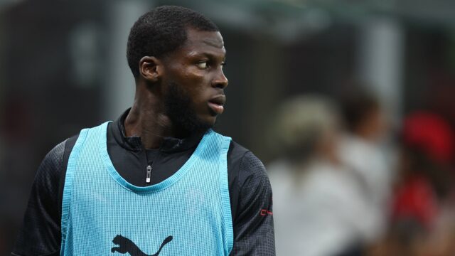 Yunus musah ac milan warm up coppa italia ac milan v ssc bari giuseppe meazza august 17 2025 milan italyjpg
