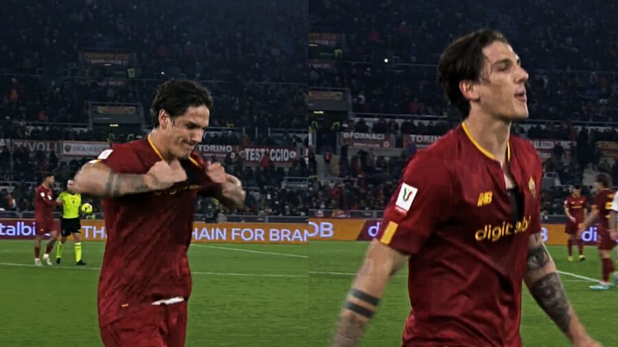 Zaniolo si strappa la maglia