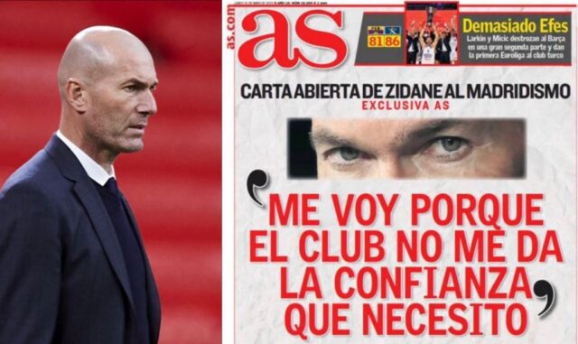Zidane lettera