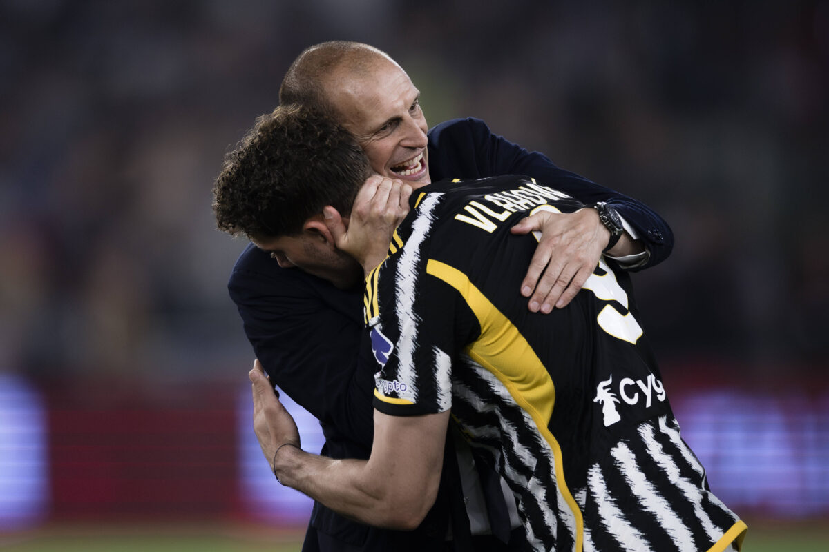Max Allegri e Dusan Vlahovic