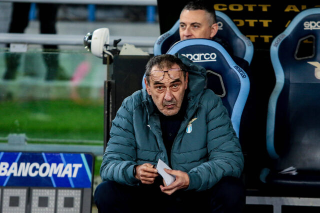 Maurizio Sarri sulla panchina della Lazio