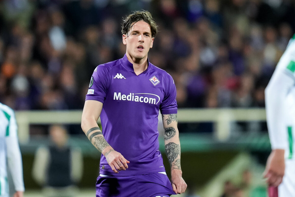 Nicolo Zaniolo con la maglia della Fiorentina