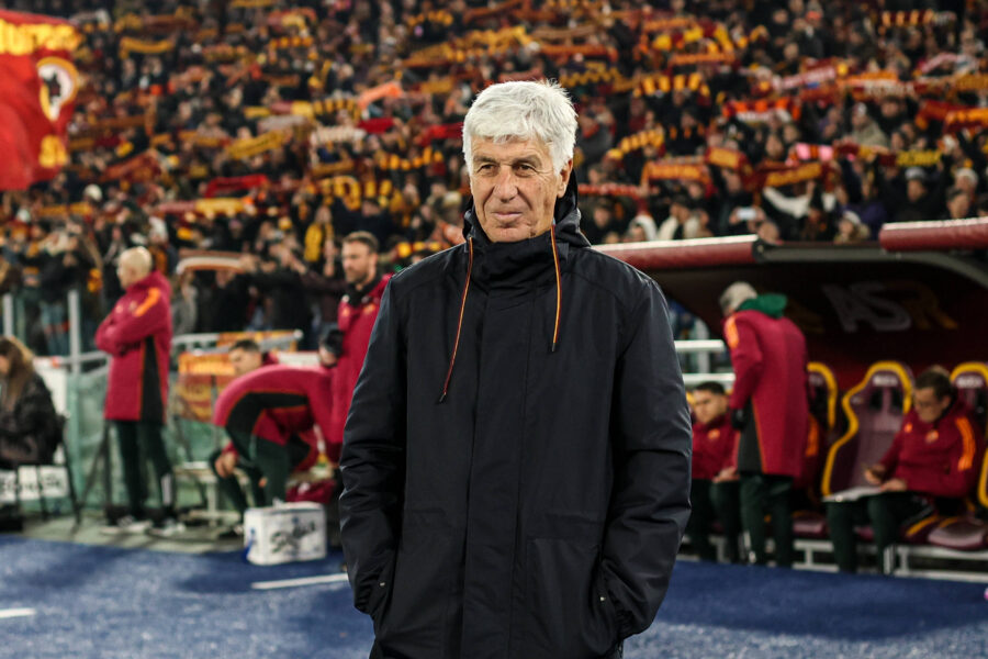 Gasperini prima di una partita della Roma