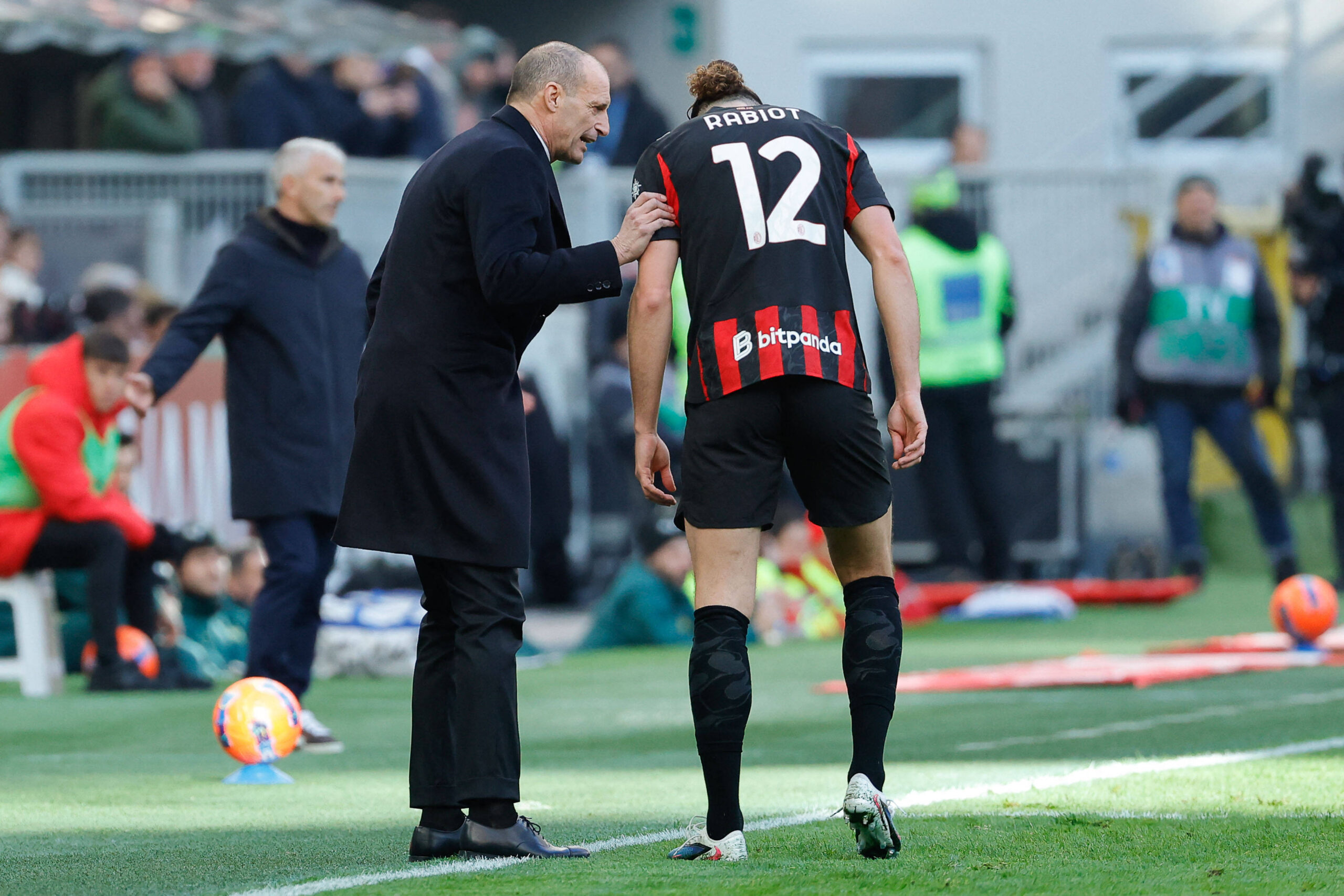 Allegri a colloquio con Rabiot