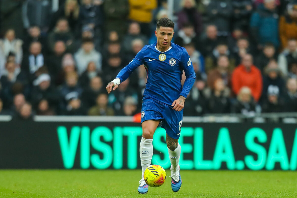 Enzo Fernandez contro il Newcastle
