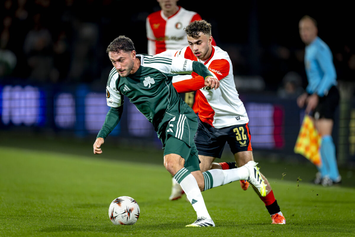 Calabria in azione in Europa League con la maglia del Panatinaikos