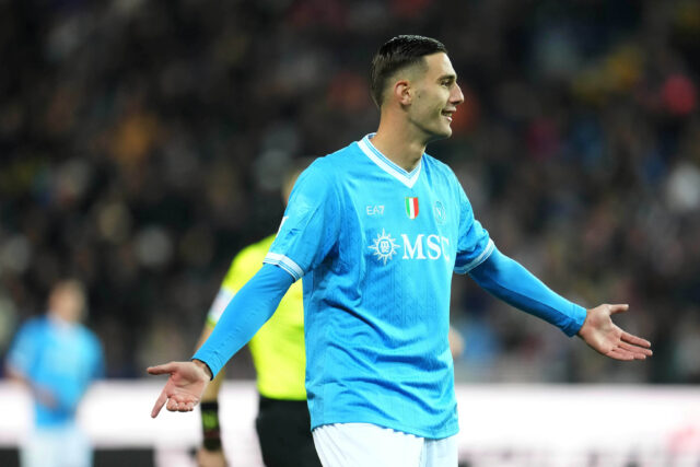 Lorenzo Lucca durante Udinese-Napoli