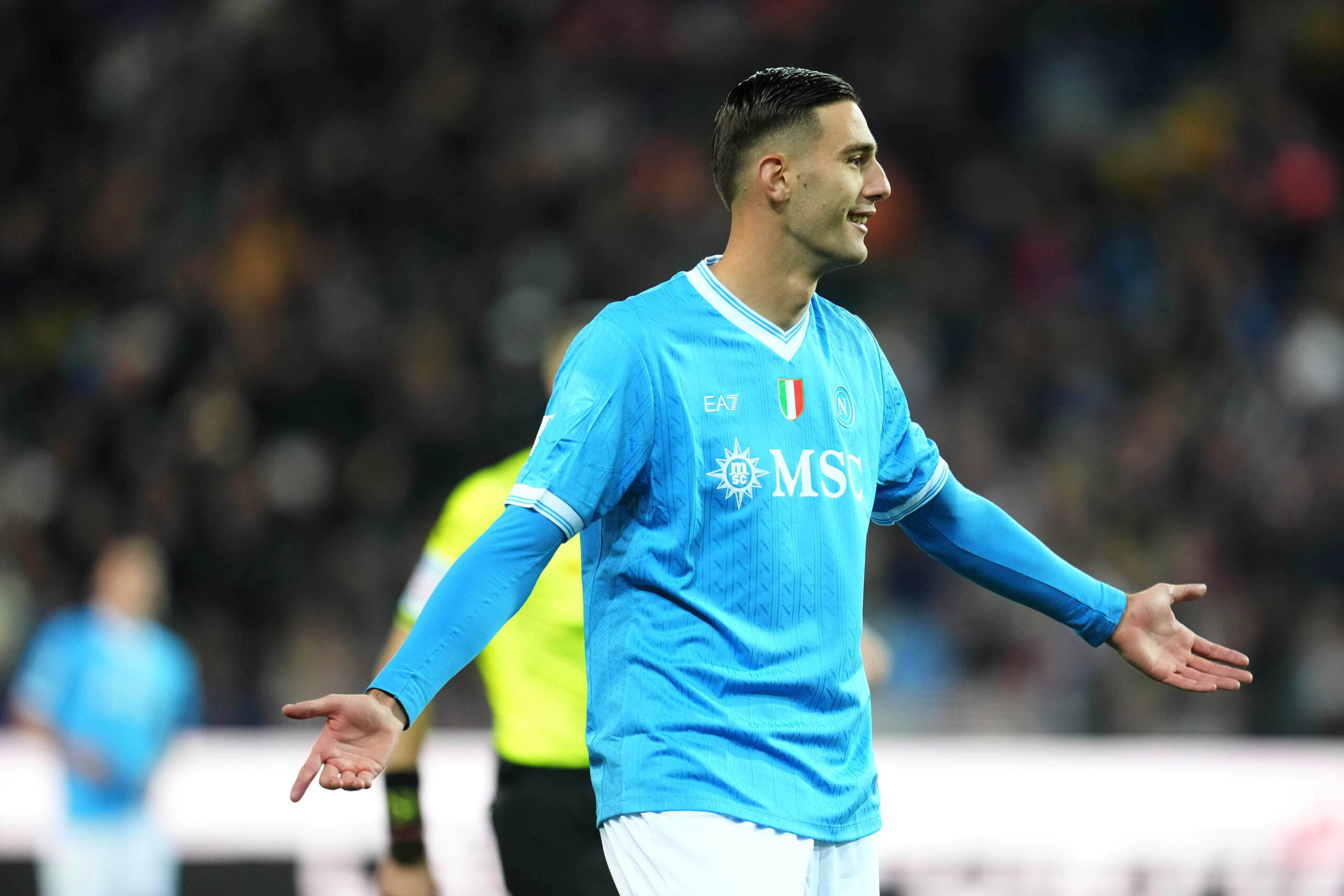 Lorenzo Lucca durante Udinese-Napoli