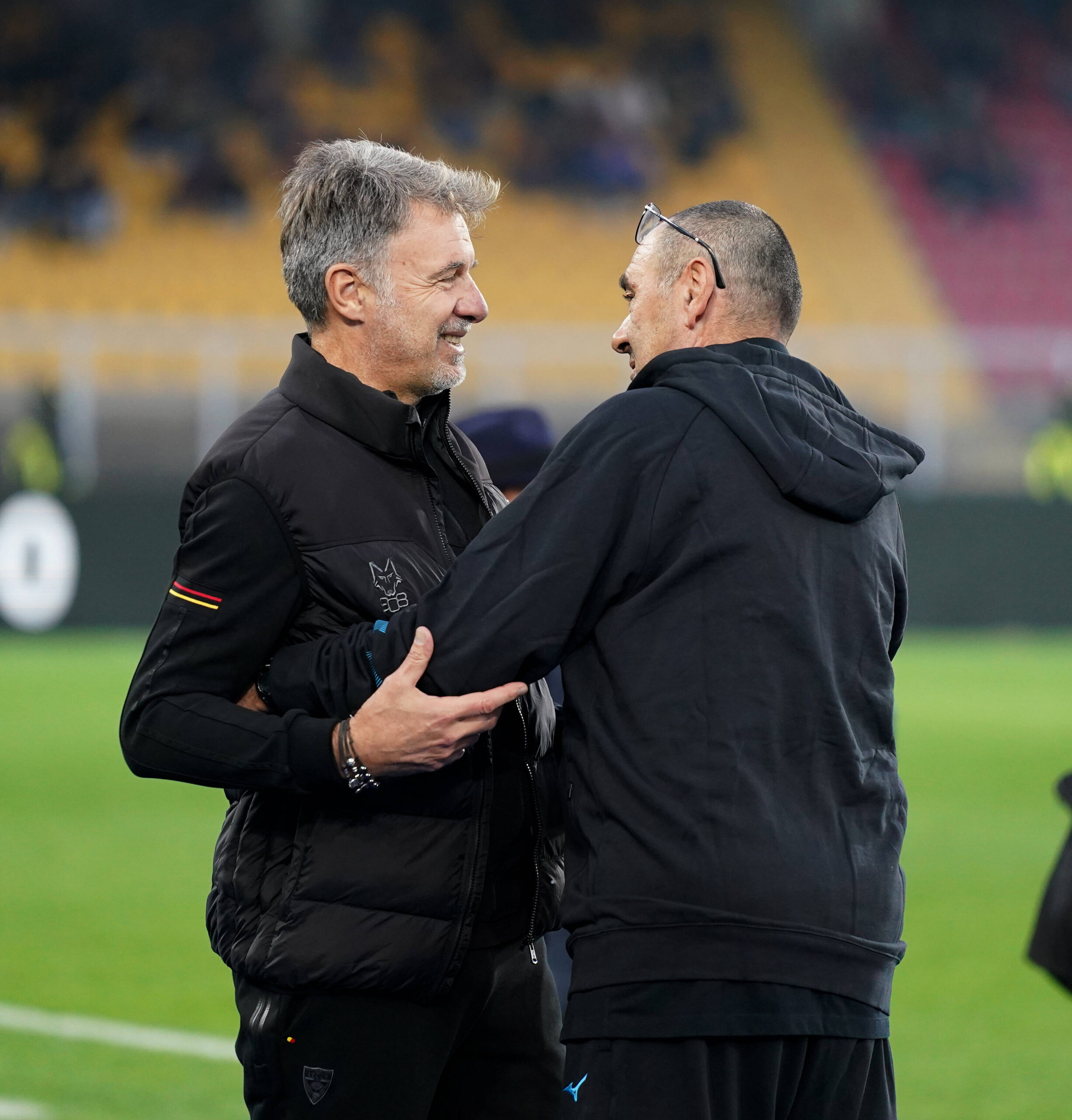 Scambio di saluti tra Sarri e Baroni