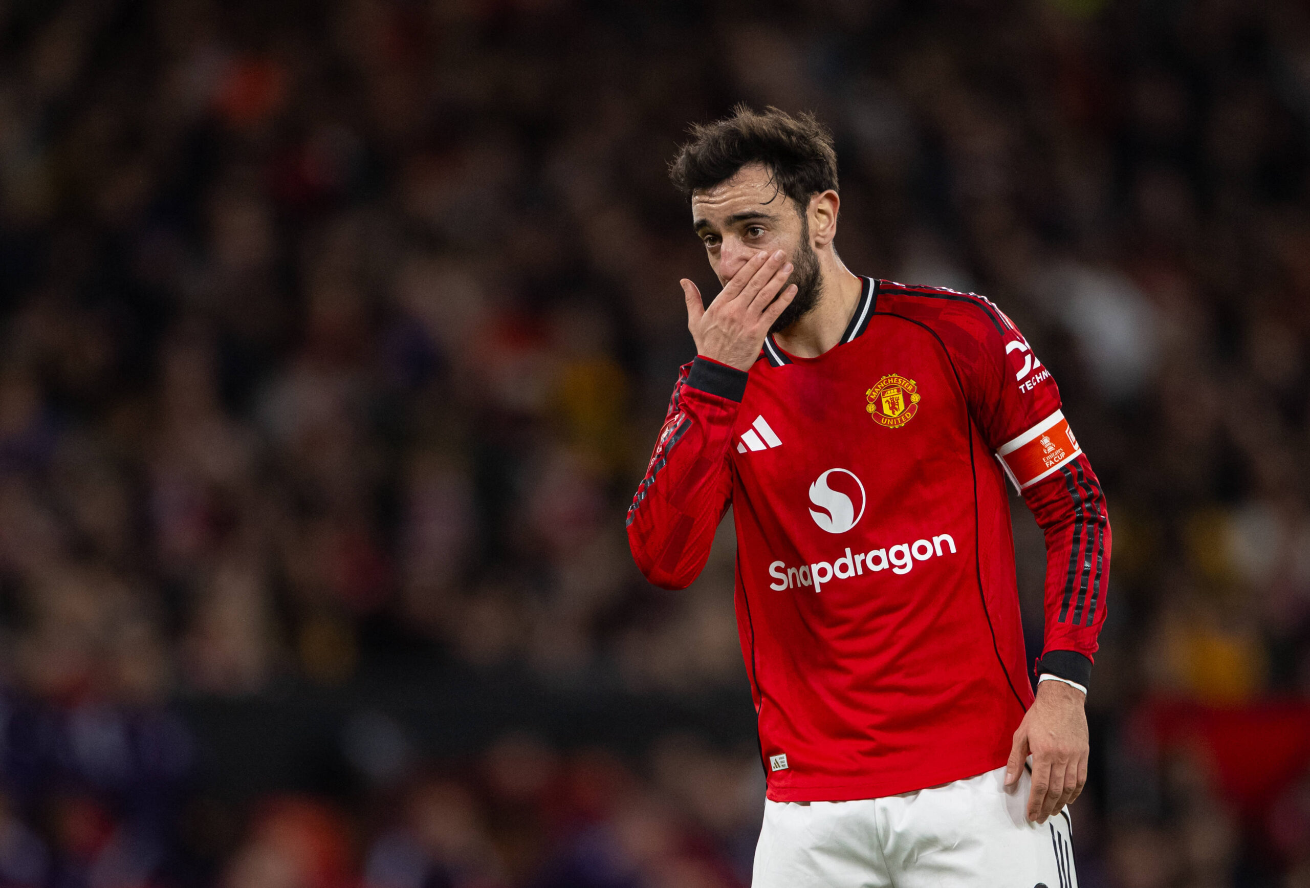 Il centrocampista del Manchester United Bruno Fernandes