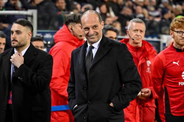 Allegri durante Cagliari-Milan
