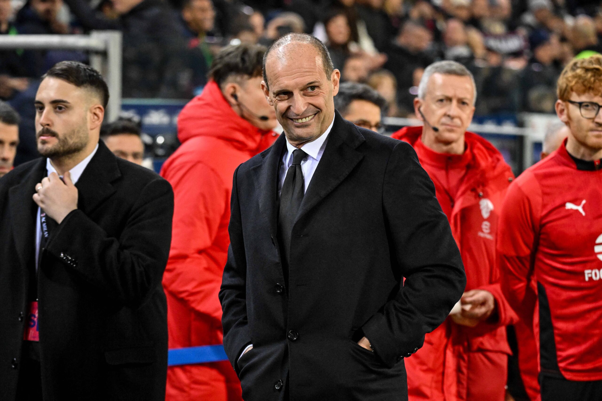 Allegri durante Cagliari-Milan