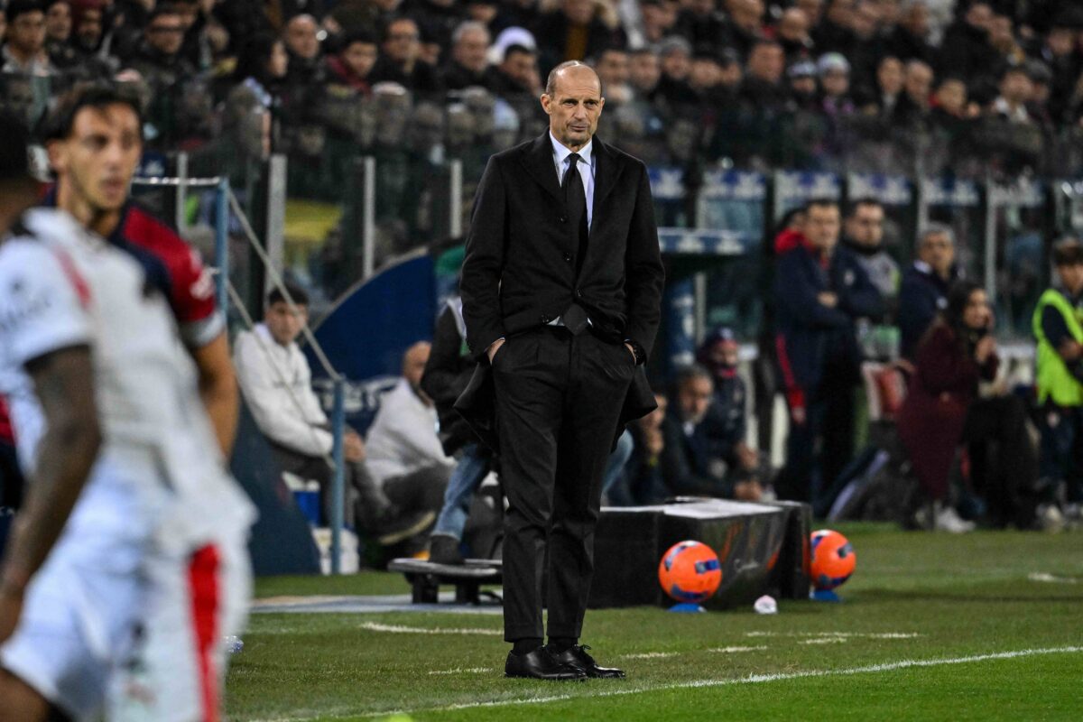 Max Allegri durante Cagliari-Milan