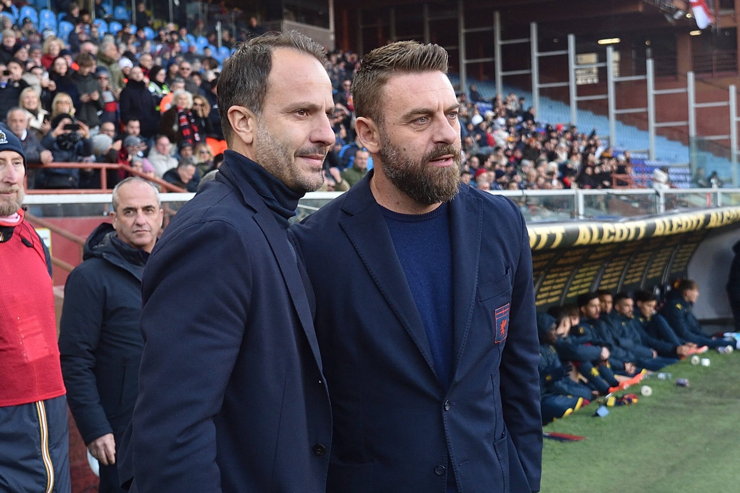 Gilardino e De Rossi prima di Genoa-Pisa