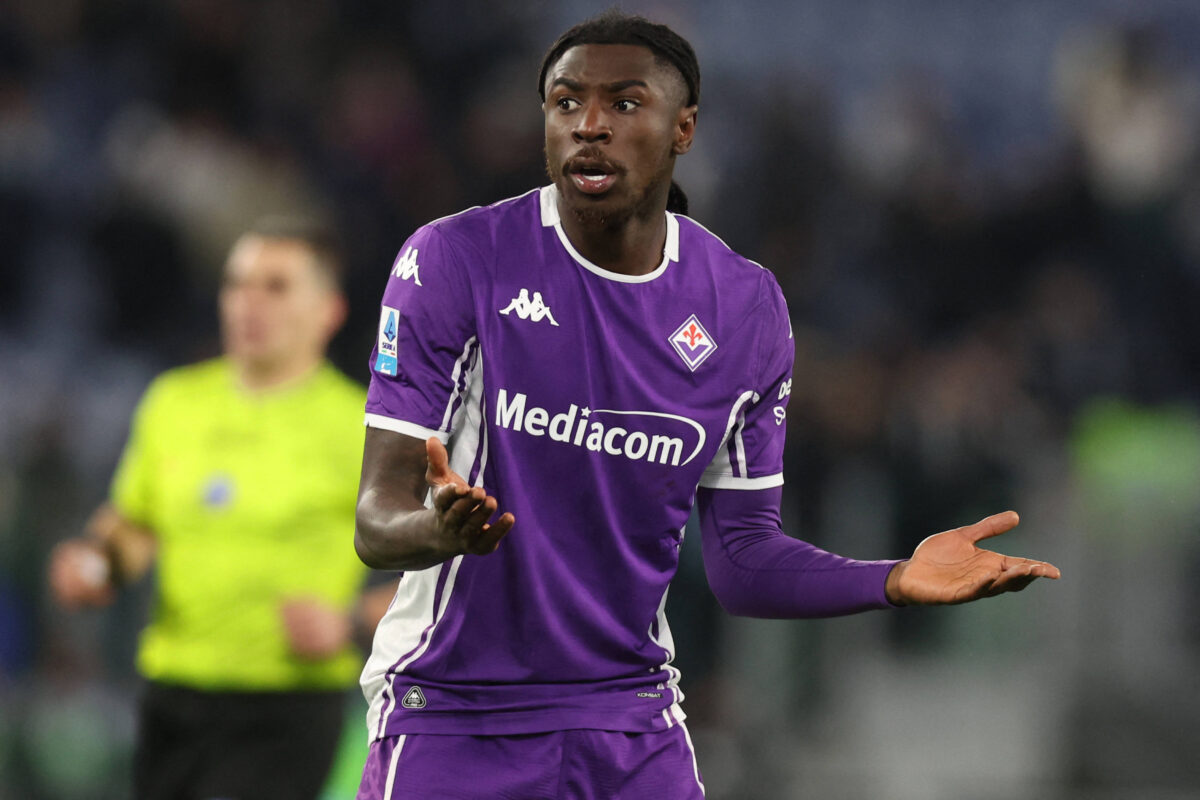 Moise Kean durante Lazio-Fiorentina