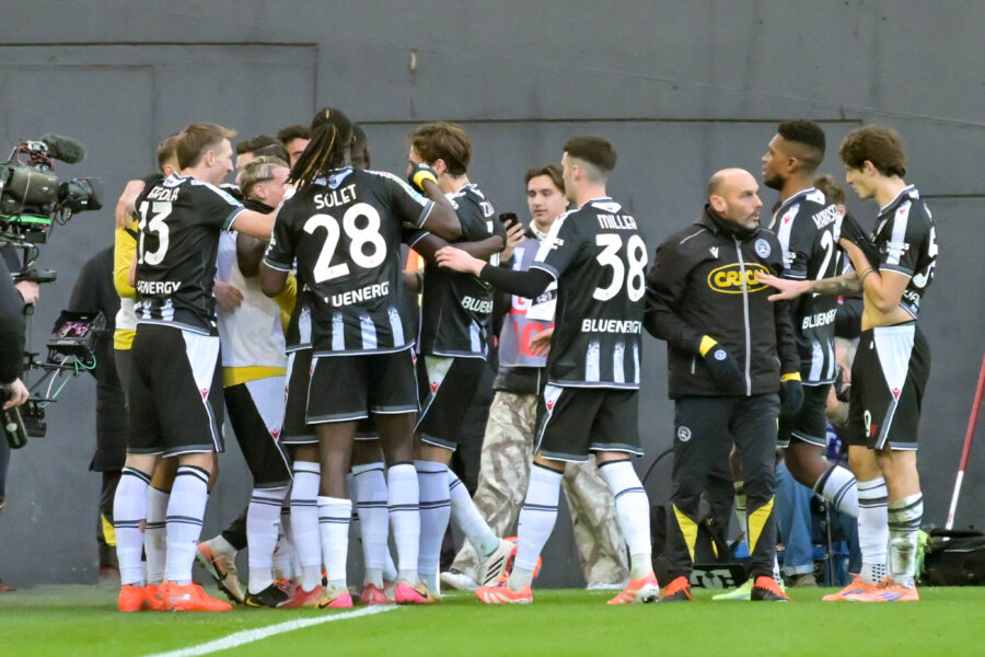 Esultanza da oarte dei giocatori dell'Udinese