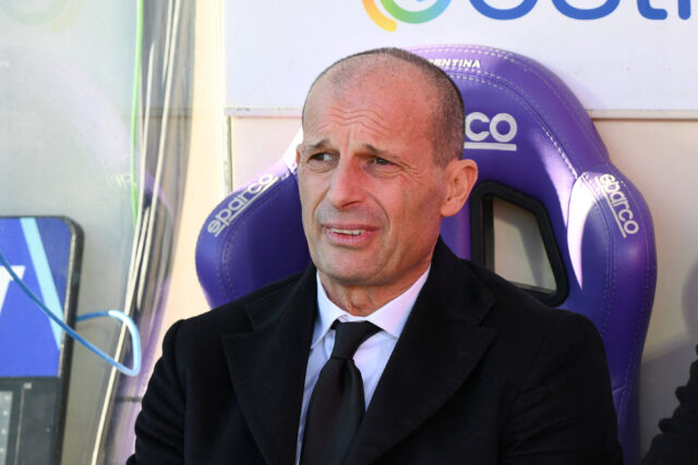 Allegri in panchina durante Fiorentina-Milan