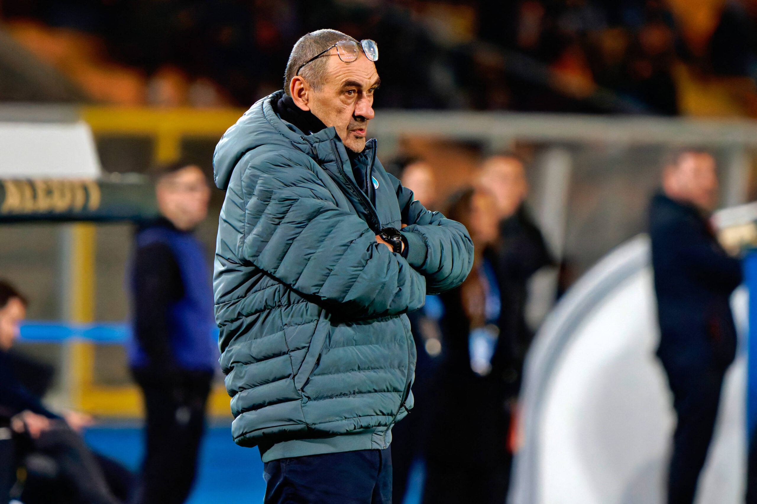 Sarri allenatore della Lazio durante la fida contro il Lecce