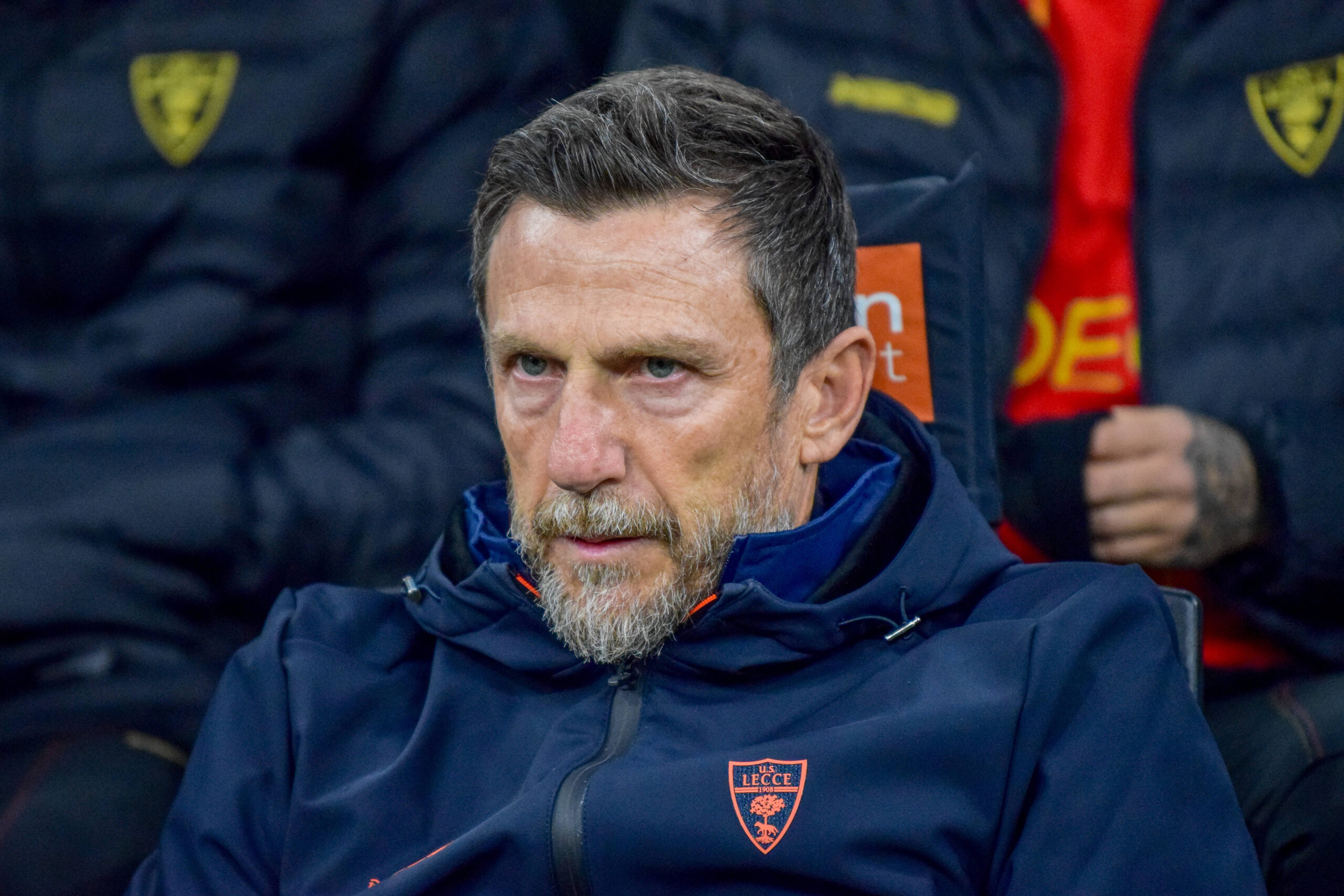 Eusebio Di Francesco in panchina durante Milan-Lecce