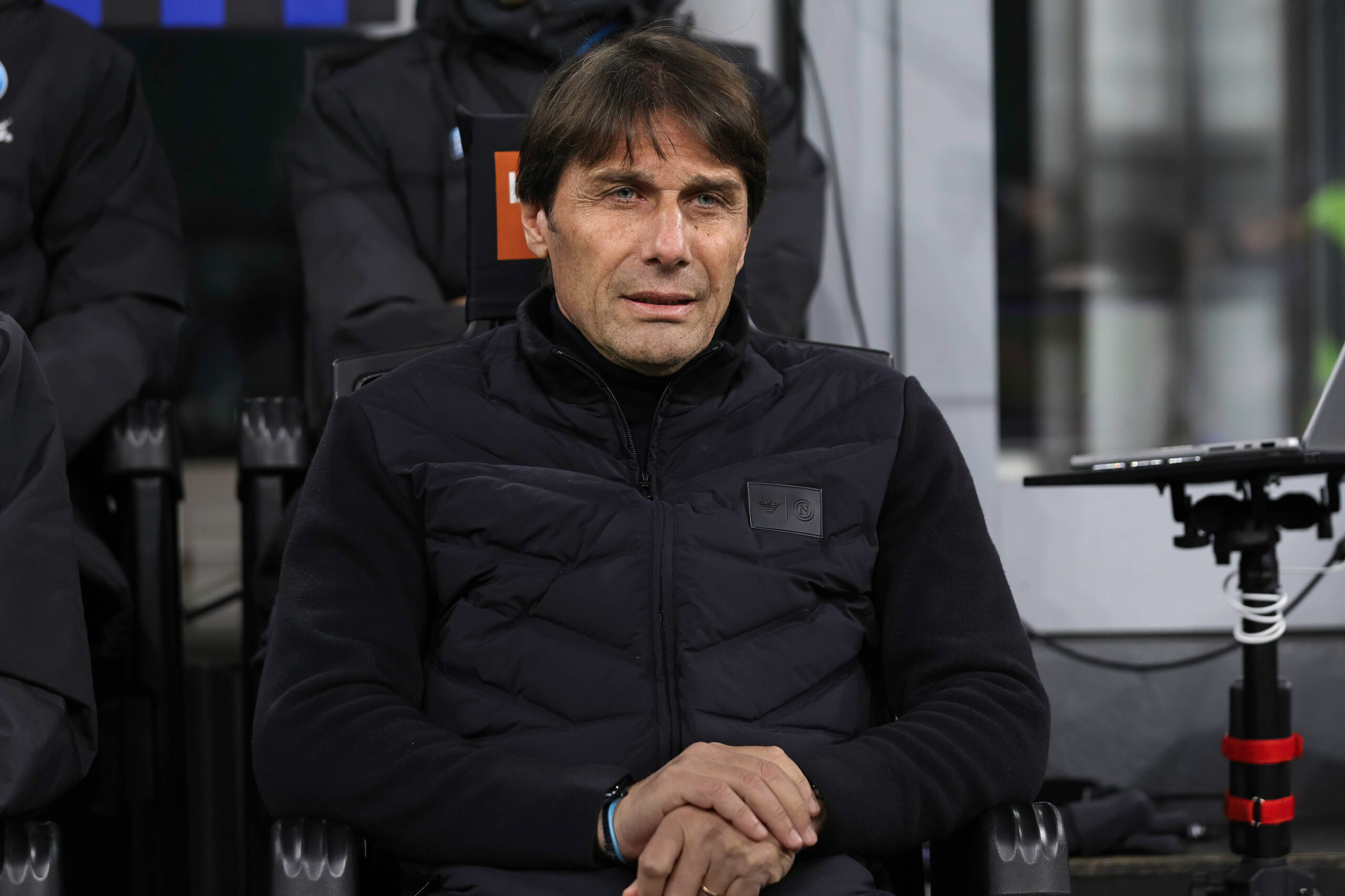 Conte in panchina durante Inter-Napoli