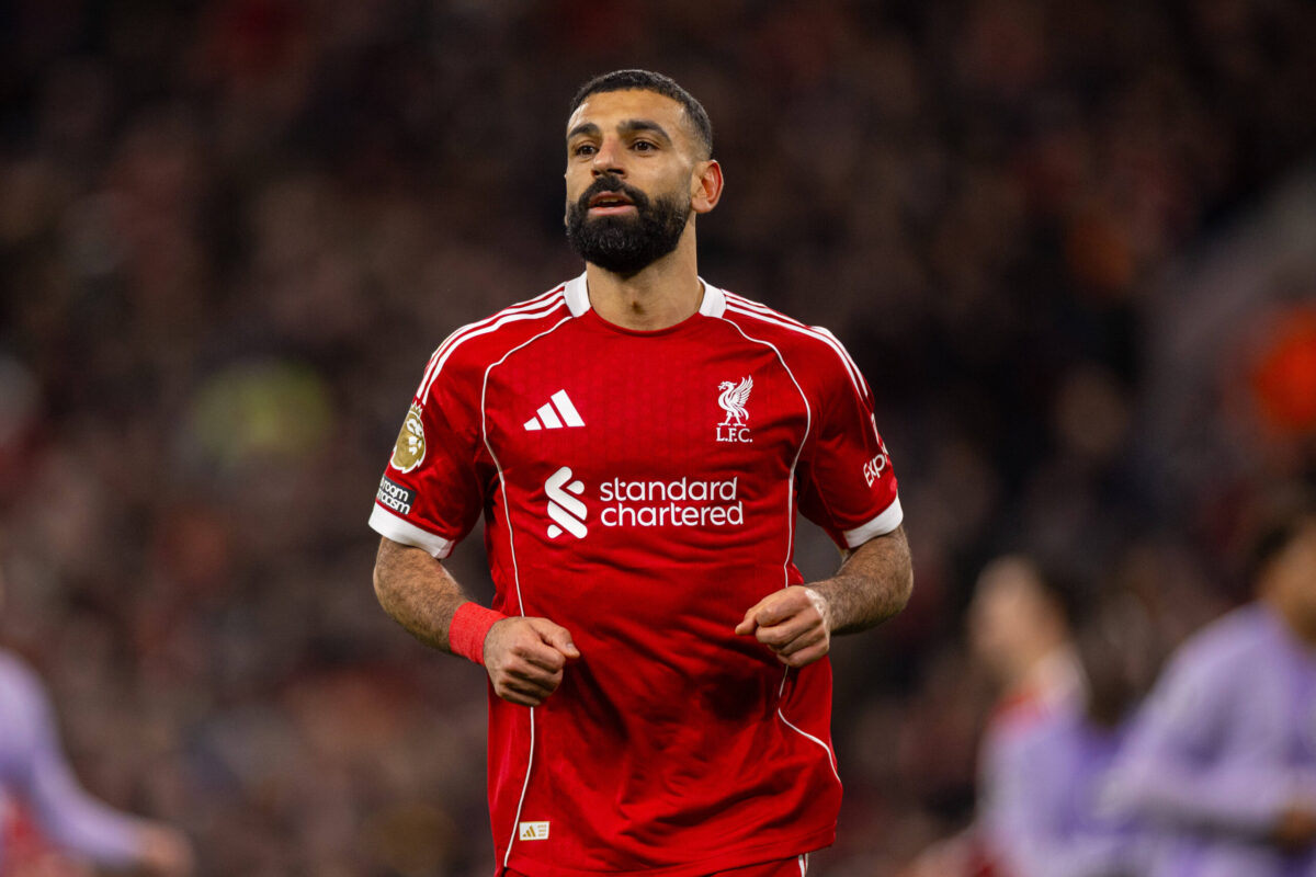 Mohamed Salah in campo con il Liverpool