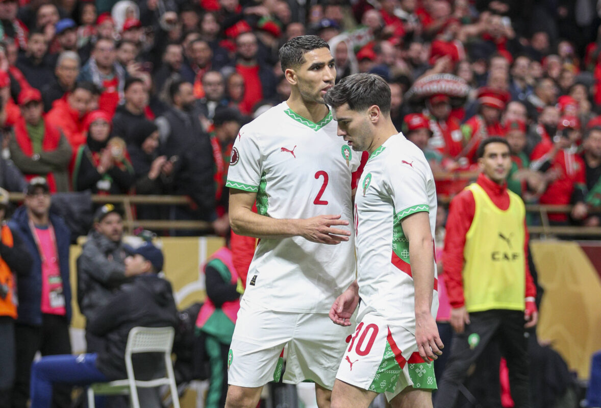 Brahim Diaz e Achraf Hakimi in finale di Coppa D'Africa