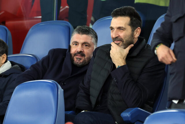 Rino Gattuso e Gigi Buffon, ct e capo delegazione della Nazionale Italiana
