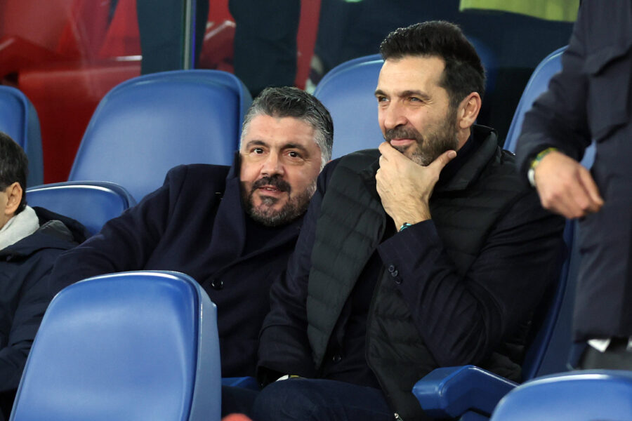Rino Gattuso e Gigi Buffon, ct e capo delegazione della Nazionale Italiana