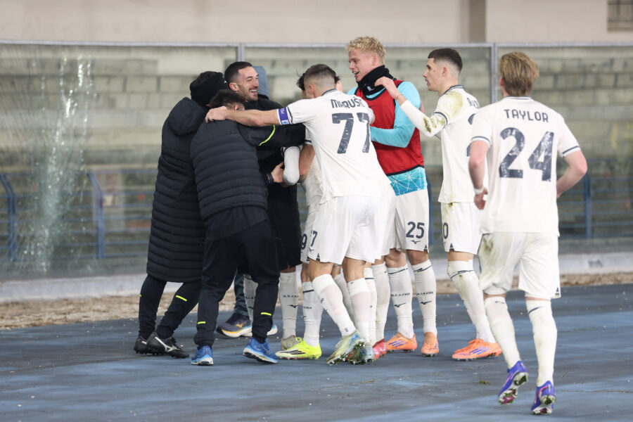 Esultanza della Lazio al gol contro il Verona