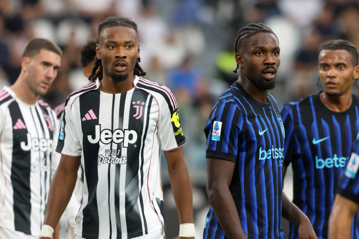 Khephren Thuram e Marcus Thuram durante Juventus-Inter