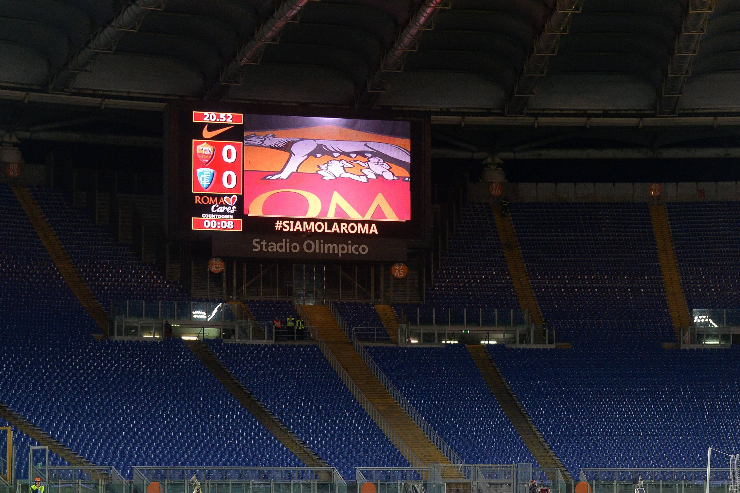 La Curva Sud della Roma vuota