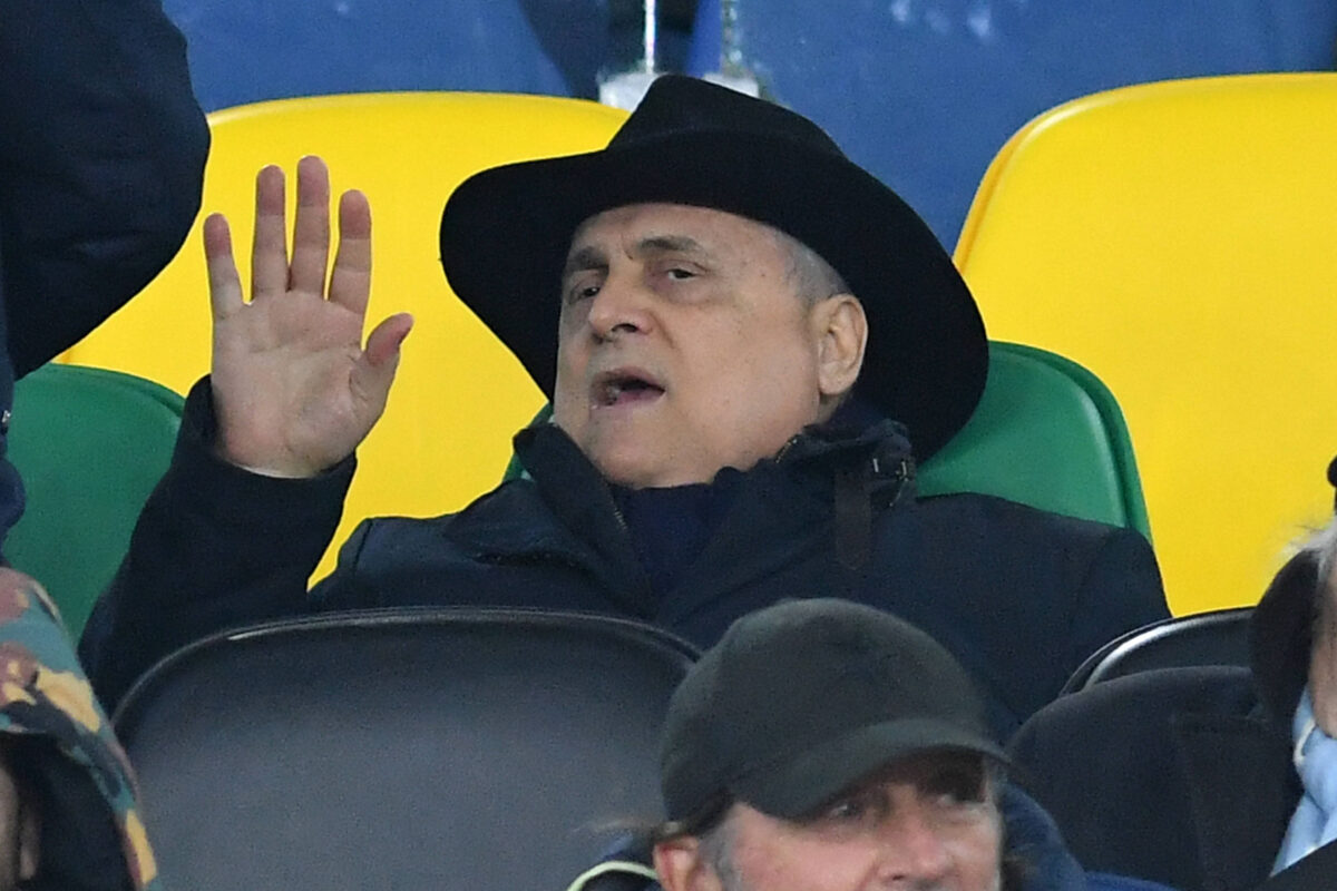Claudio Lotito allo Stadio Olimpico