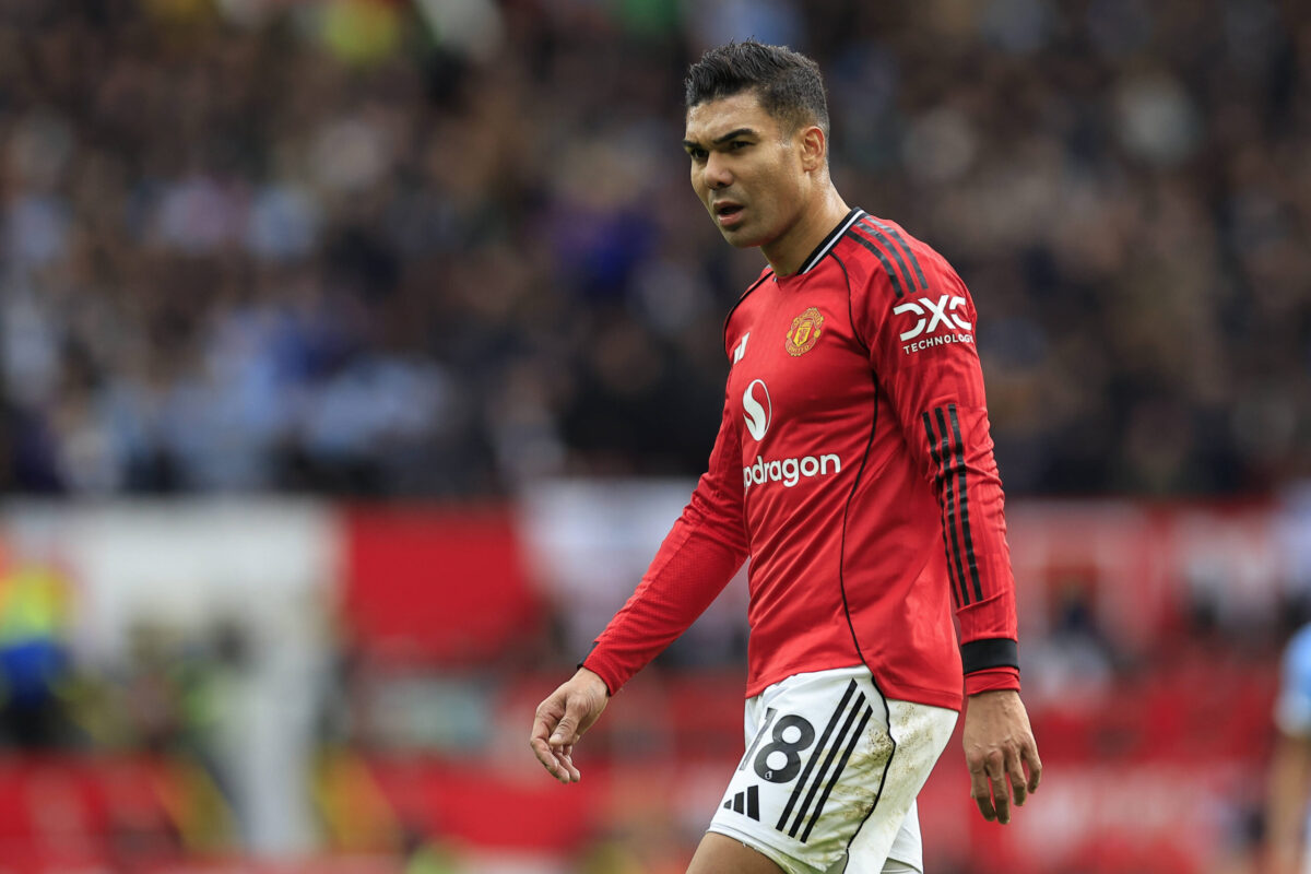 Casemiro in campo con il Manchester United 