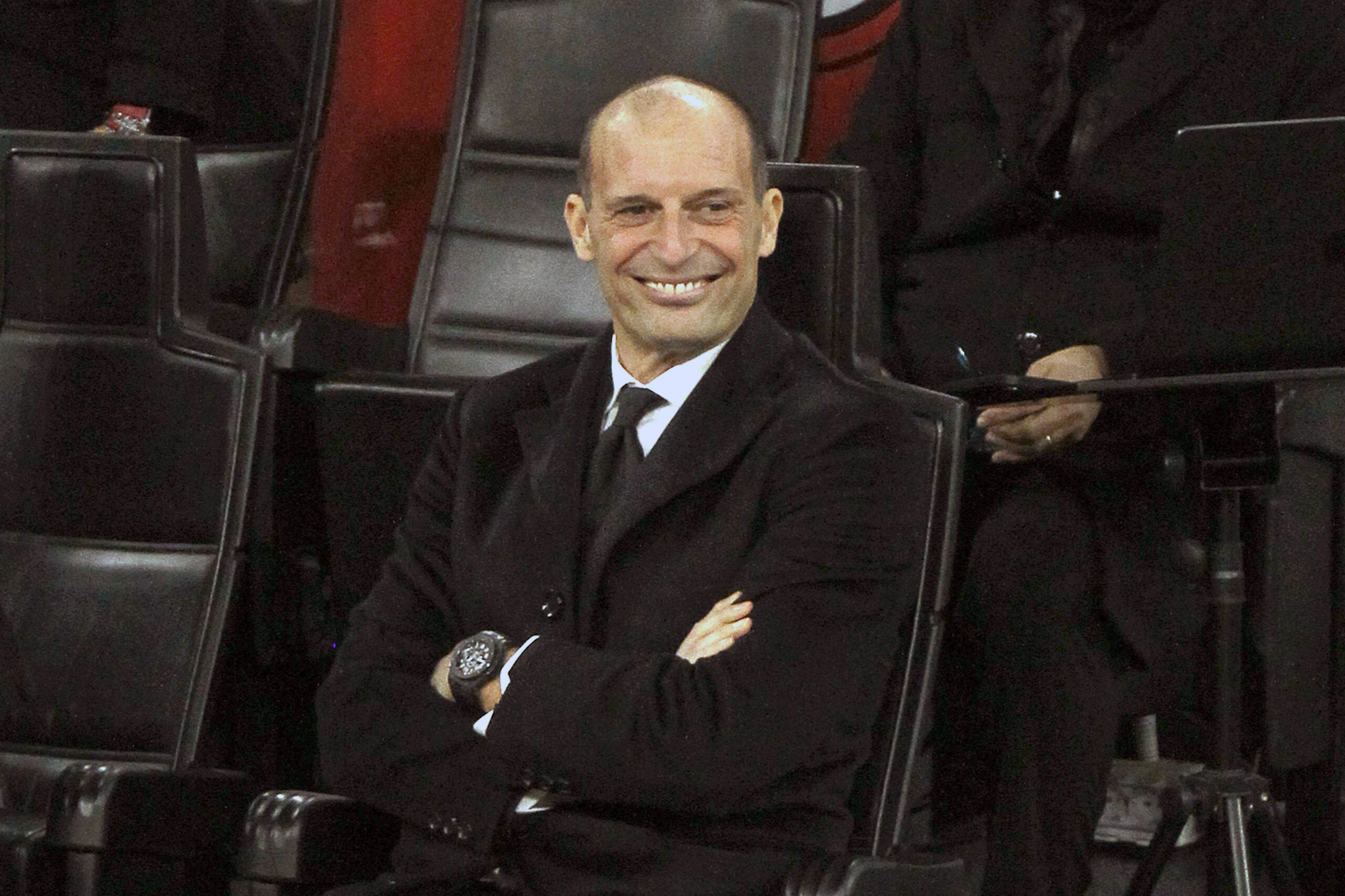Max Allegri in panchina durante Milan-Lecce