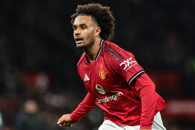 Zirkzee in gol con la maglia del Manchester United