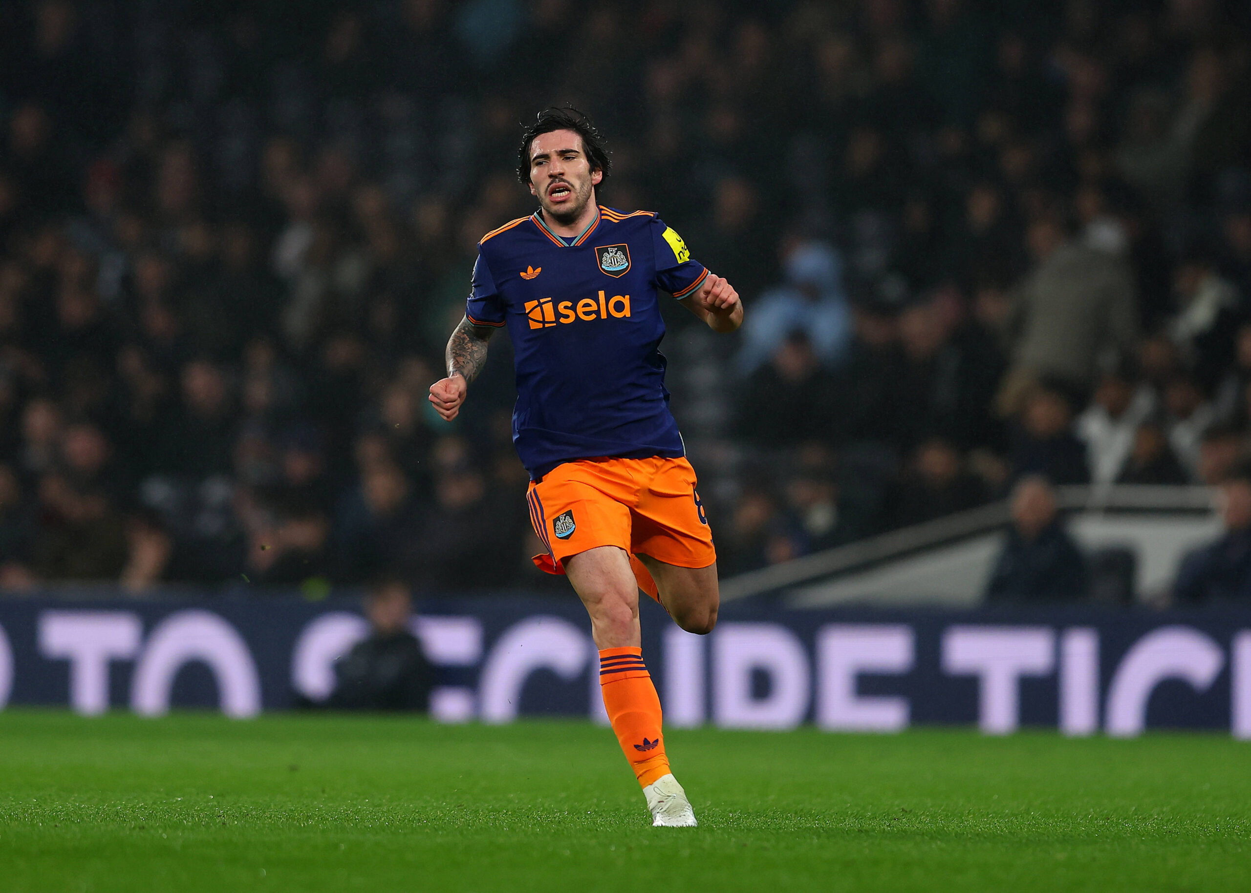 Tonali durante Tottenham-Newcastle