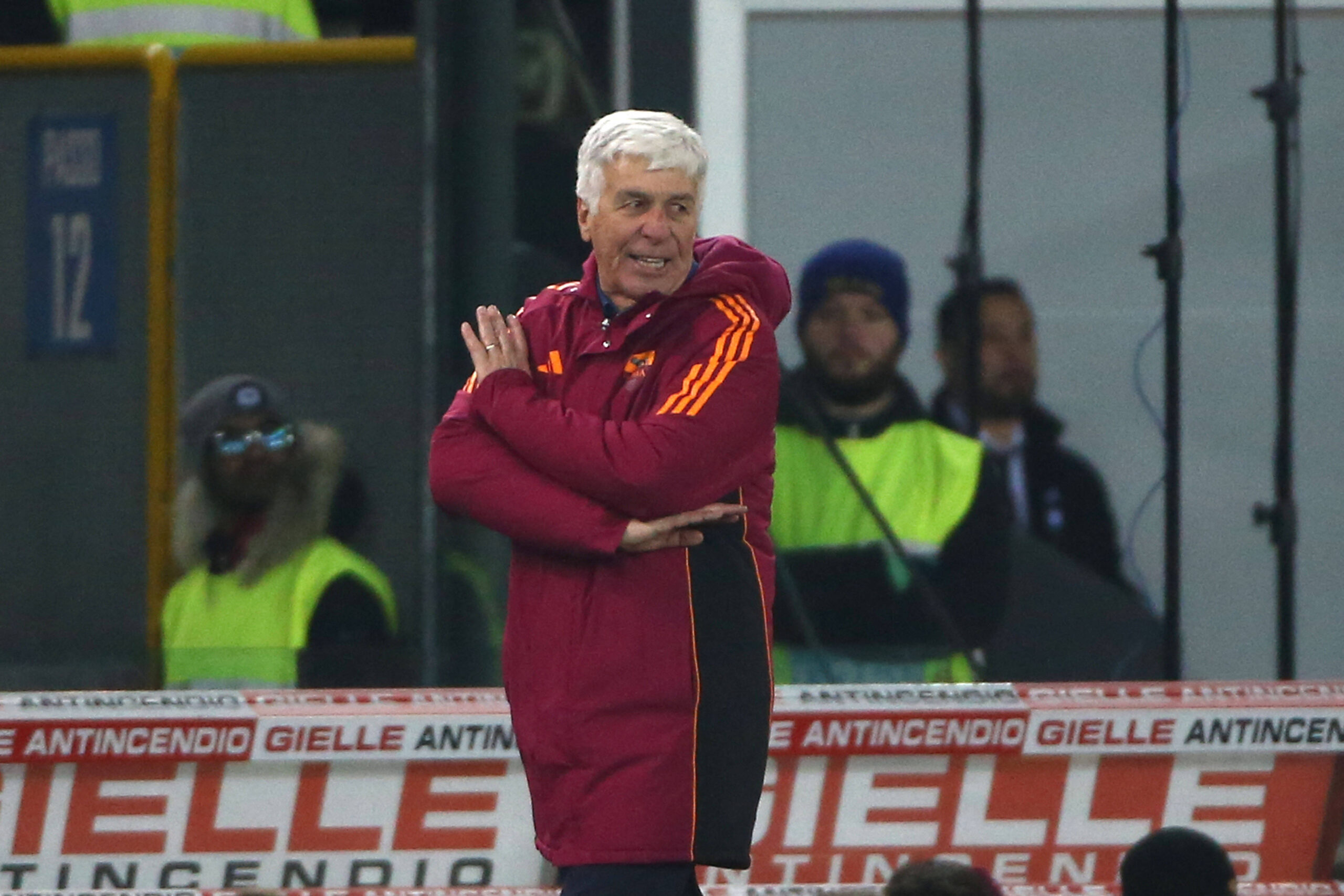 Gasperini durante Udinese-Roma