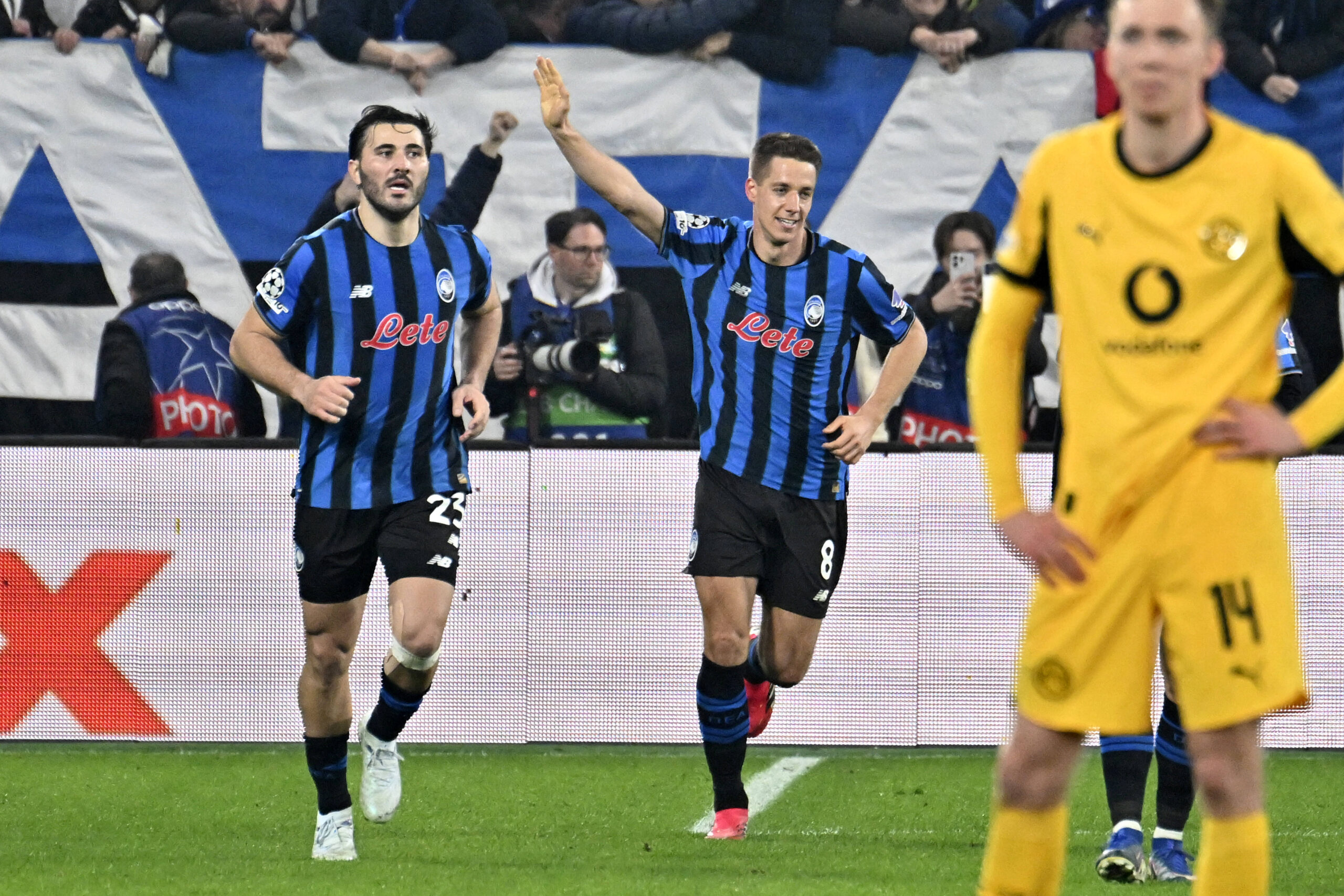 L'Atalanta durante la rimonta al Dortmund