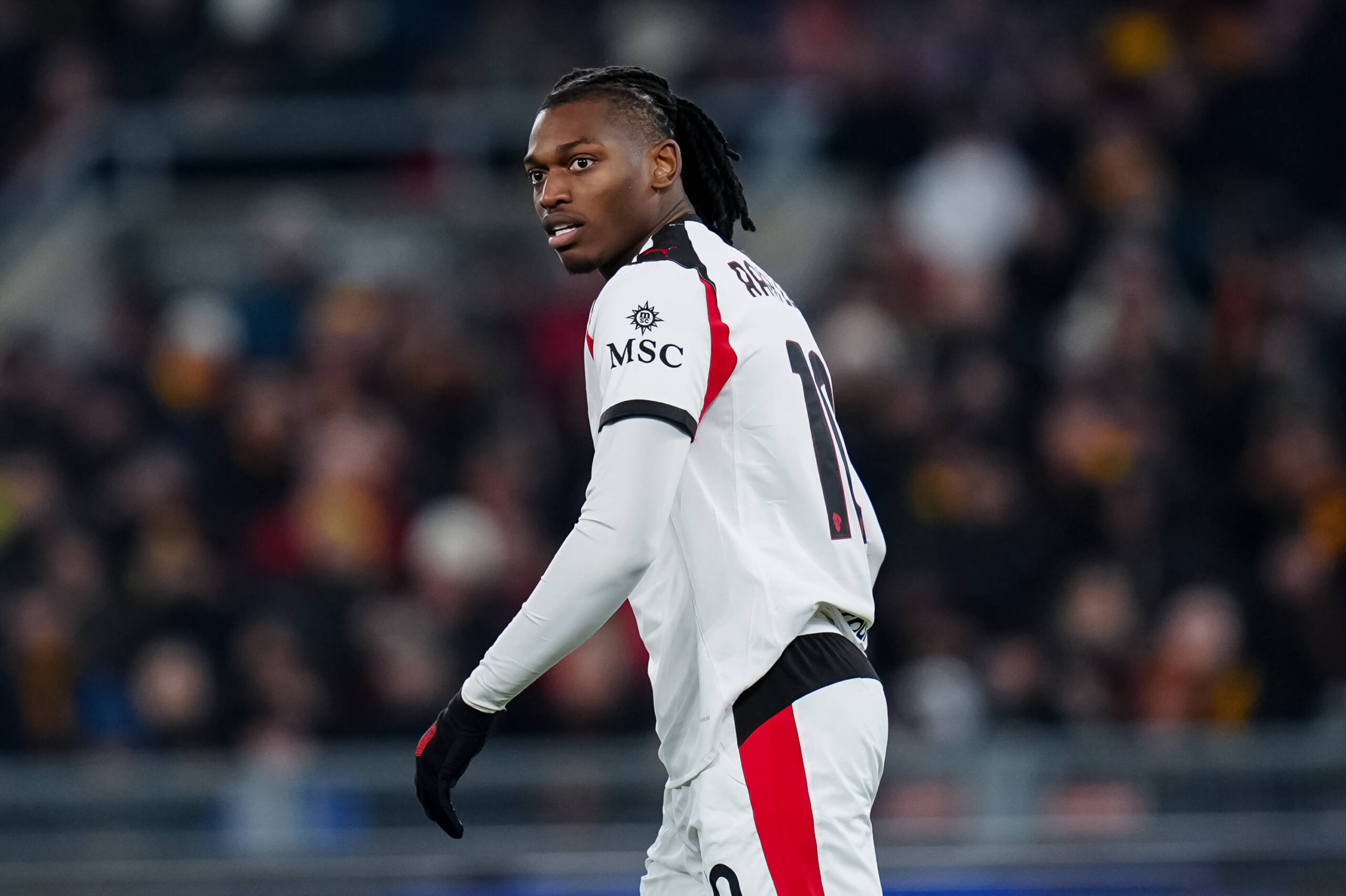 Rafa Leao durante Roma-Milan