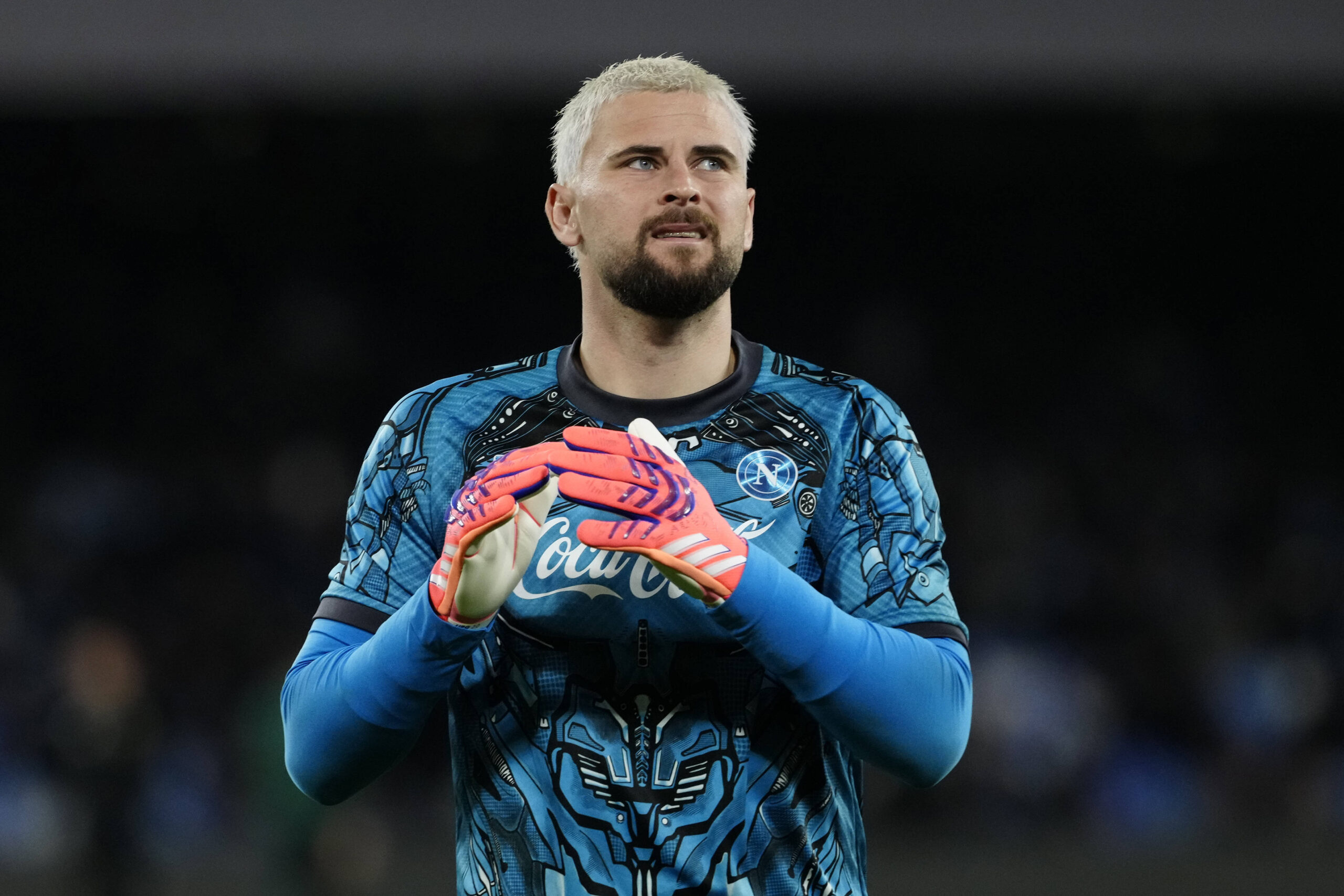 Contini durante il riscaldamento di Napoli-Roma