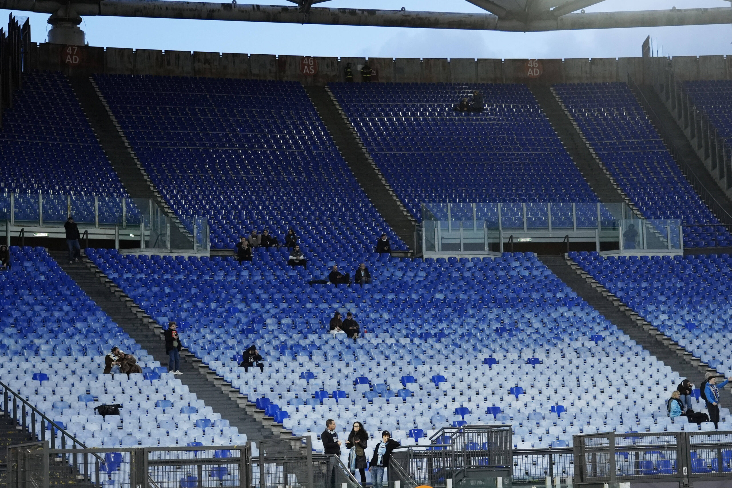La Curva Nord della Lazio vuota