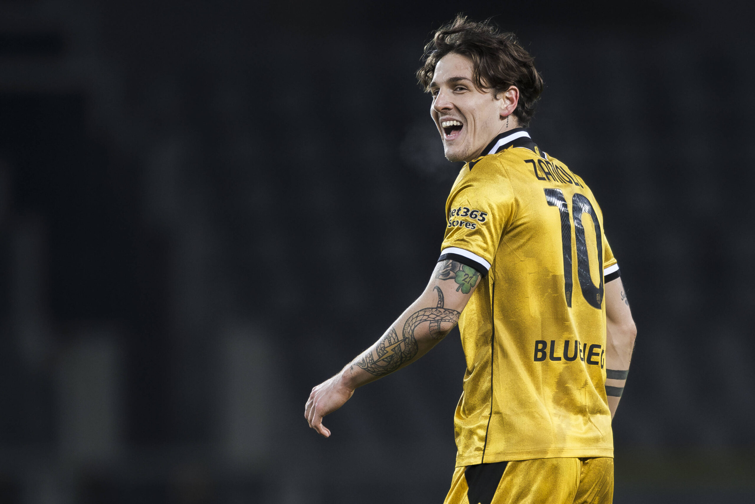 Zaniolo con la maglia dell'Udinese