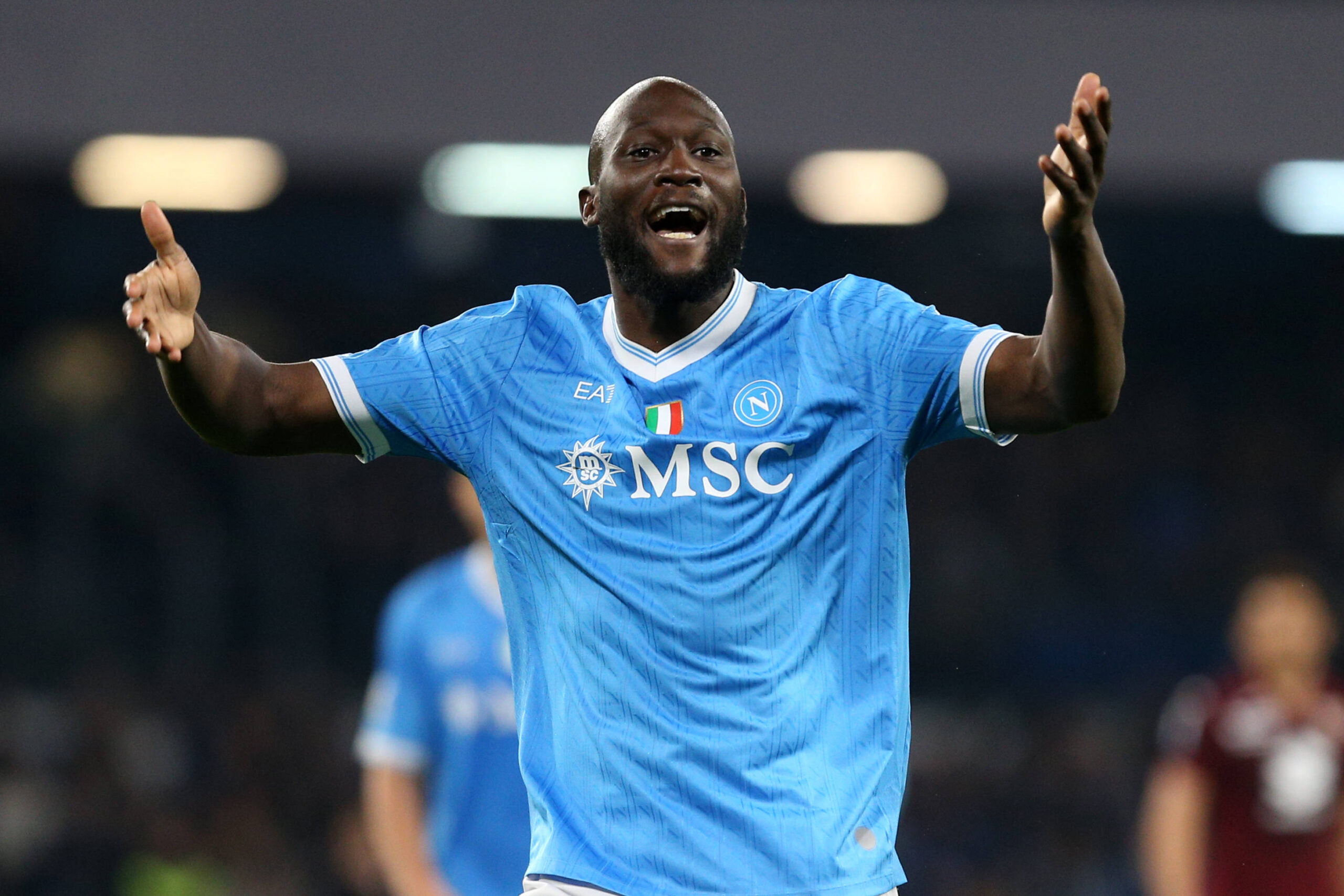 Romelu Lukaku con la maglia del Napoli